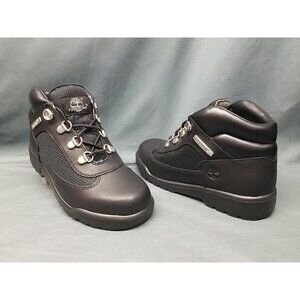 Timberland Youths Field Boot Mid Waterproof Triple Black Size 2.5 NEW NO BOX!